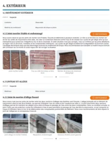 Rapport d'inspection de bâtiment détaillé